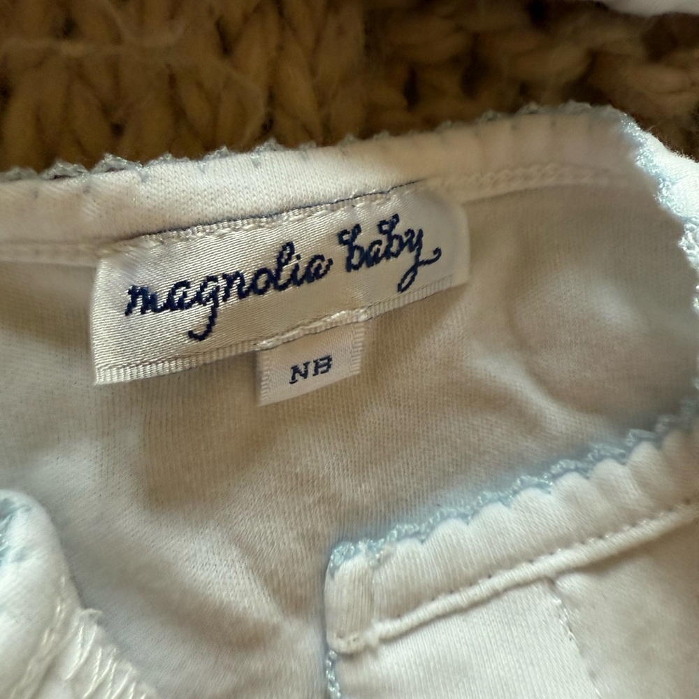 Magnolia Baby NB White Baby One Piece with Hat - Picture 4 of 4
